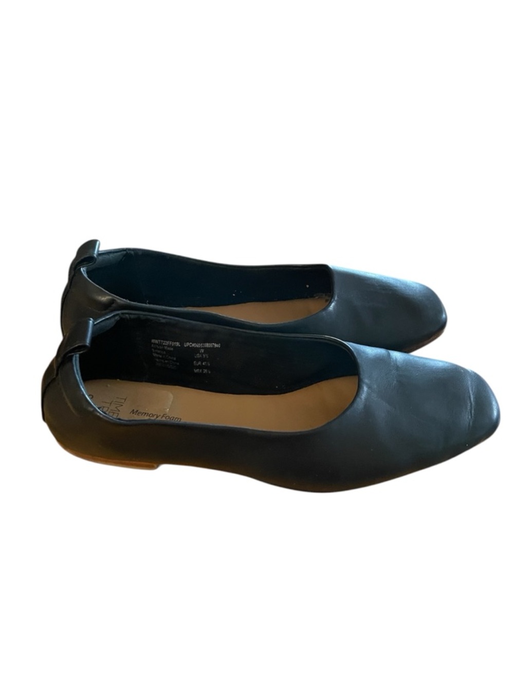 Time and Tru Black Square Toe Ballet Flats. 9.5 LIKE NEW! - Picture 2 of 3